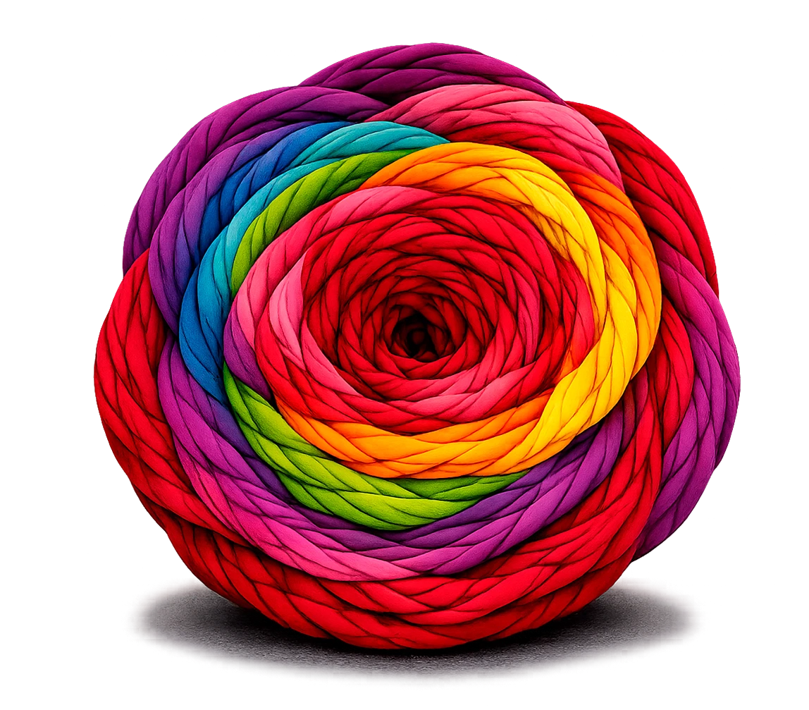 Trapillo tejido en espiral multicolor